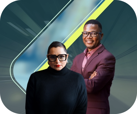 Sharon Pearce and Dr Andy Mabaso
